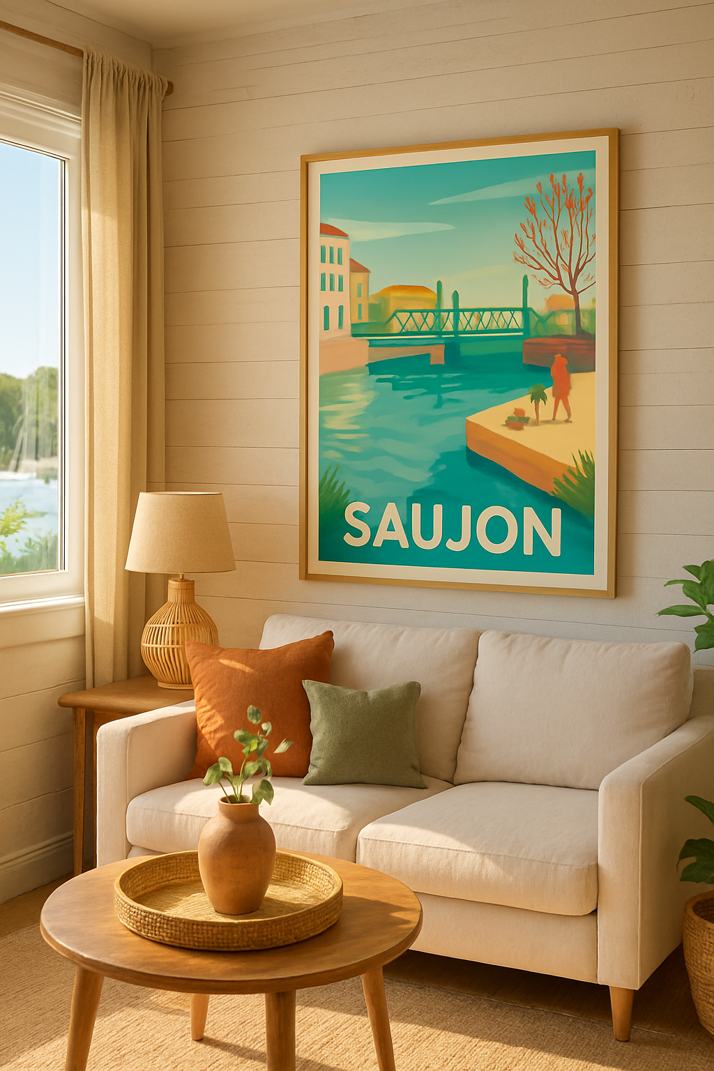 Charente-Maritime France Affiche de Saujon - Charme bucolique au fil de l'eau