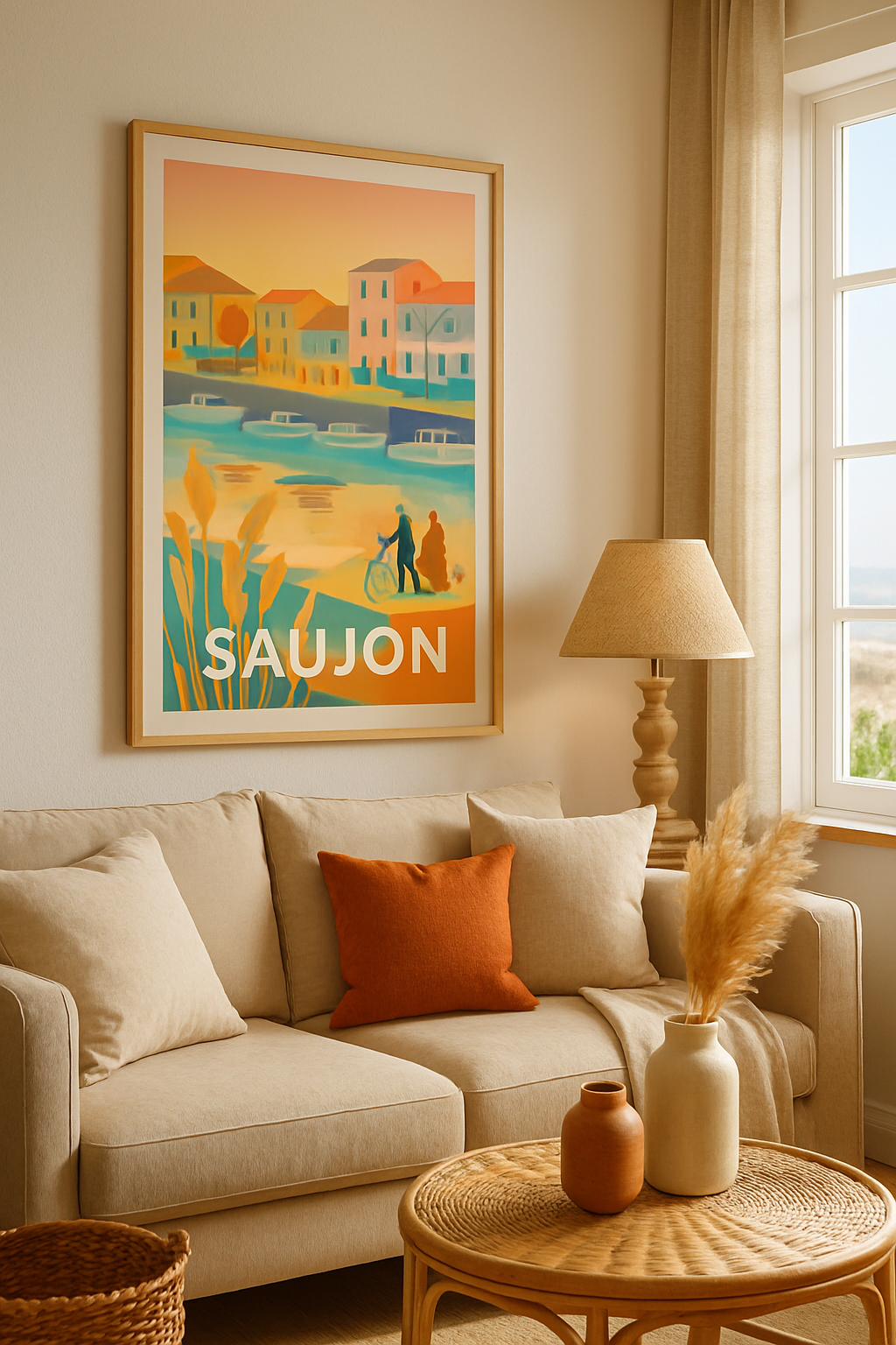 Charente-Maritime France Affiche de Saujon - Douceur et balade au fil de l'eau