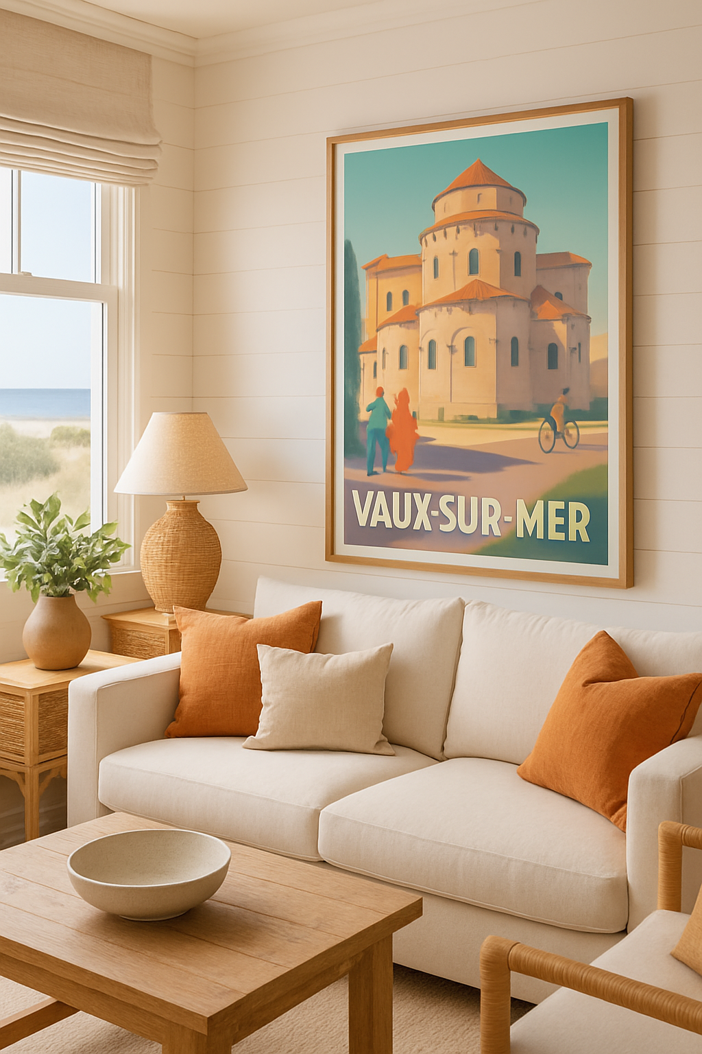 Charente-Maritime France Affiche de Vaux-sur-Mer - Charme et Sérénité en Bord de Mer