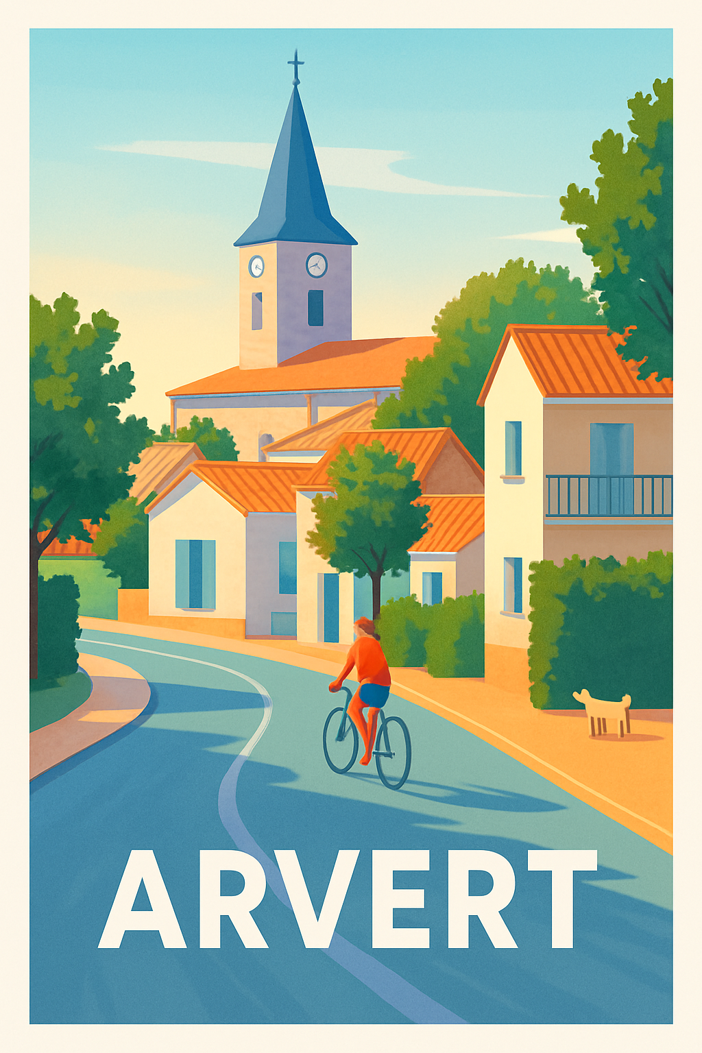 Charente-Maritime France Pas de Cadre / 20 × 30cm Affiche de Arvert - Le charme paisible à vélo