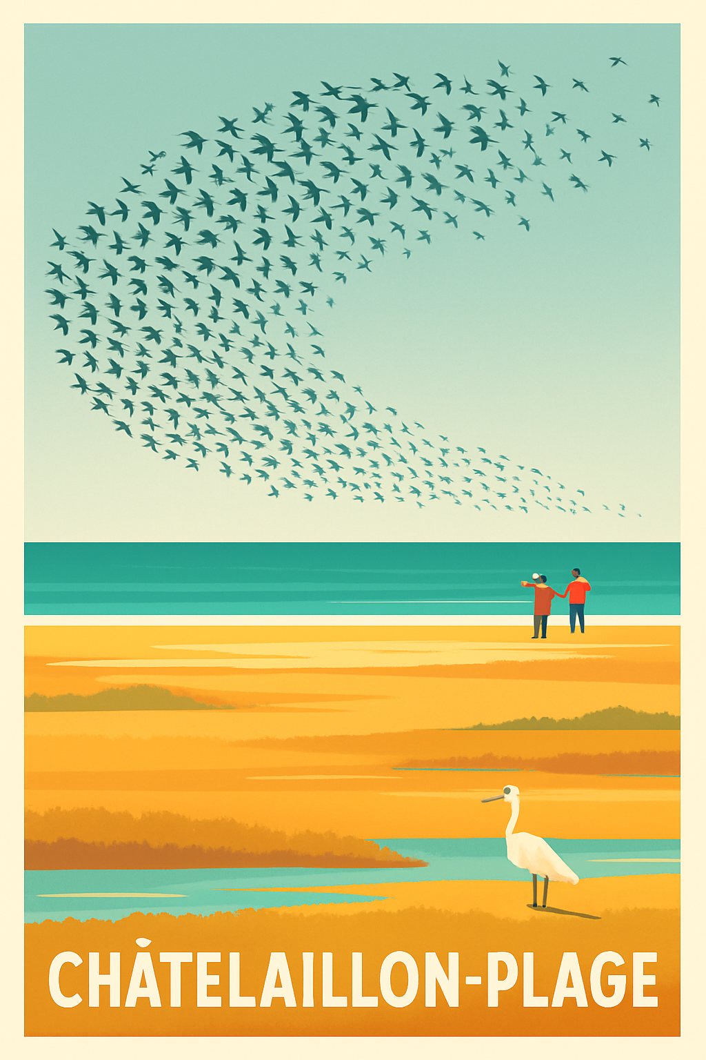 Charente-Maritime France Pas de Cadre / 20 × 30cm Affiche de Châtelaillon-Plage - Évasion et nature en Côte Atlantique