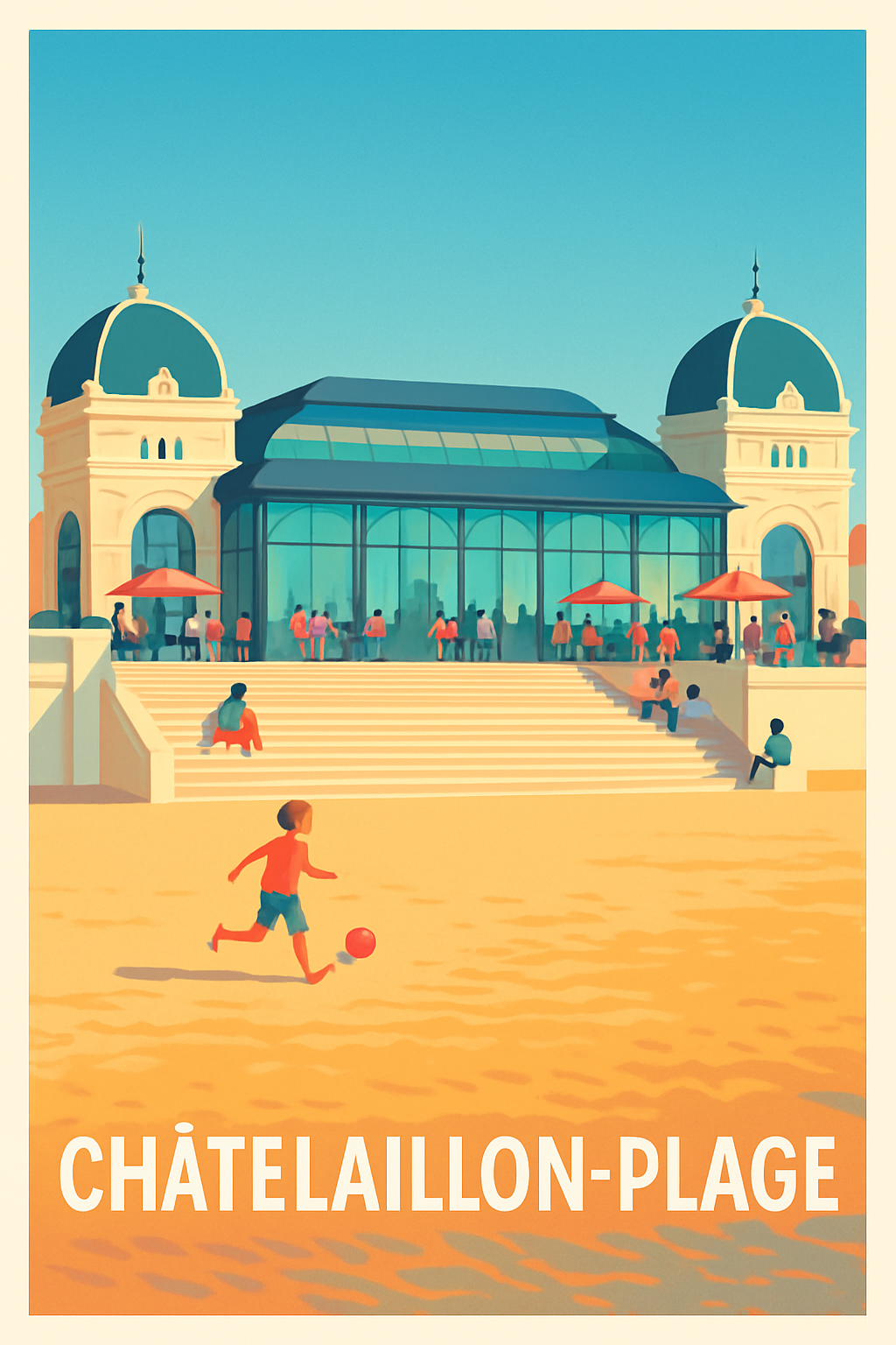 Charente-Maritime France Pas de Cadre / 20 × 30cm Affiche de Châtelaillon-Plage - L'élégance balnéaire ensoleillée