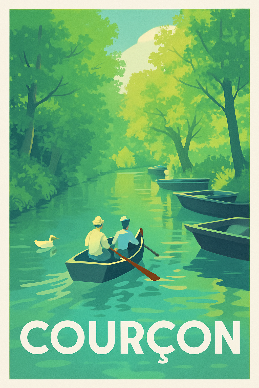 Charente-Maritime France Pas de Cadre / 20 × 30cm Affiche de Courçon - Sérénité au fil de l'eau