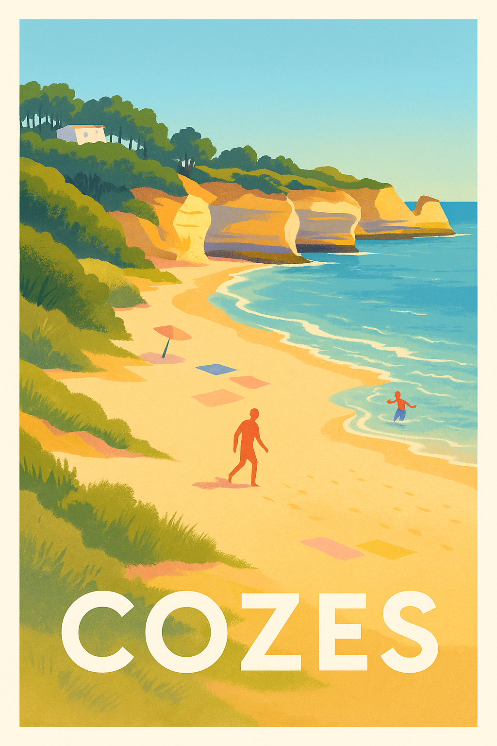Charente-Maritime France Pas de Cadre / 20 × 30cm Affiche de Cozes - Élégance et sérénité sur la côte Atlantique