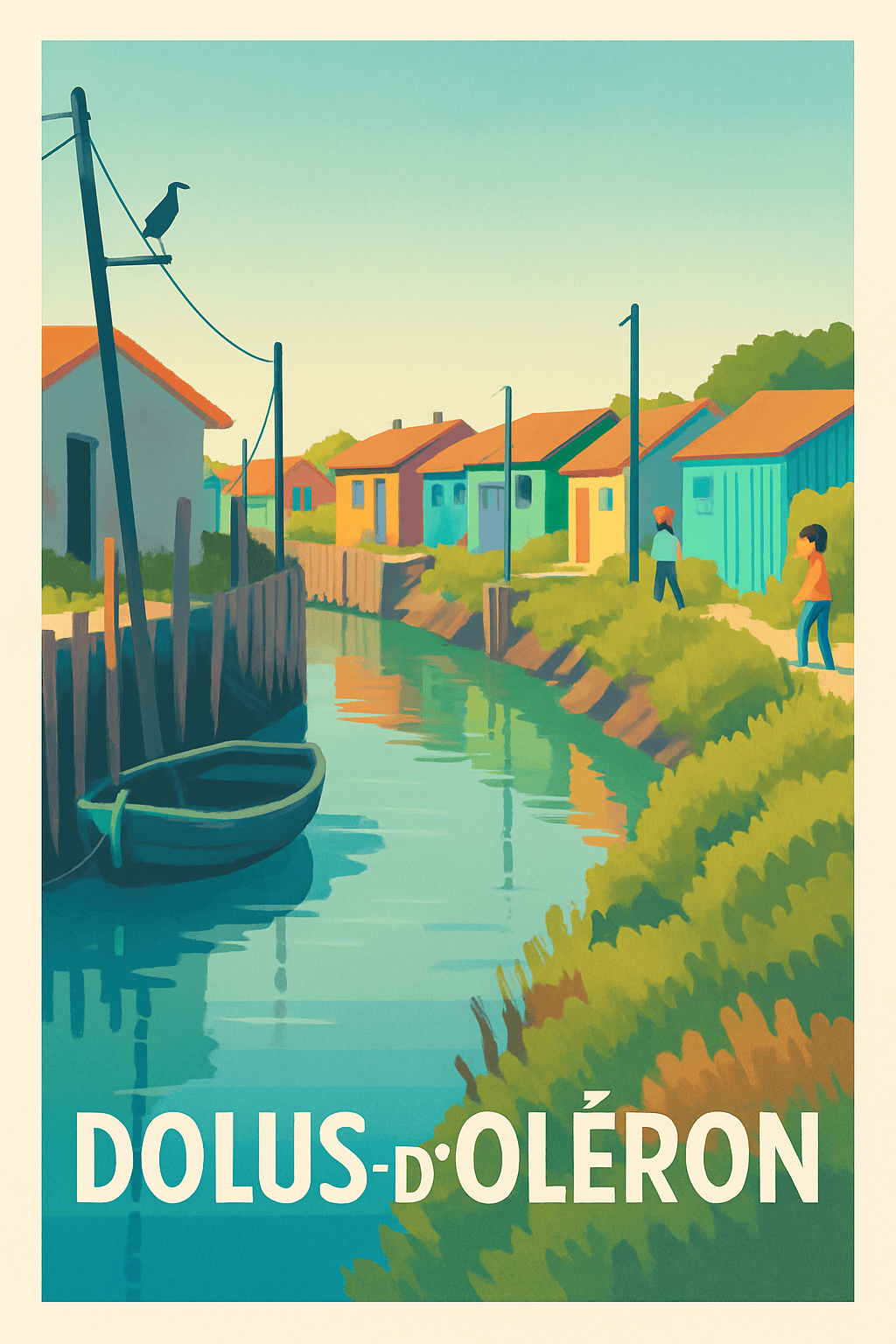 Affiche Dolus-d'Oléron — Charme et sérénité au fil de l'eau · poster d'art de Dolus-d'Oléron