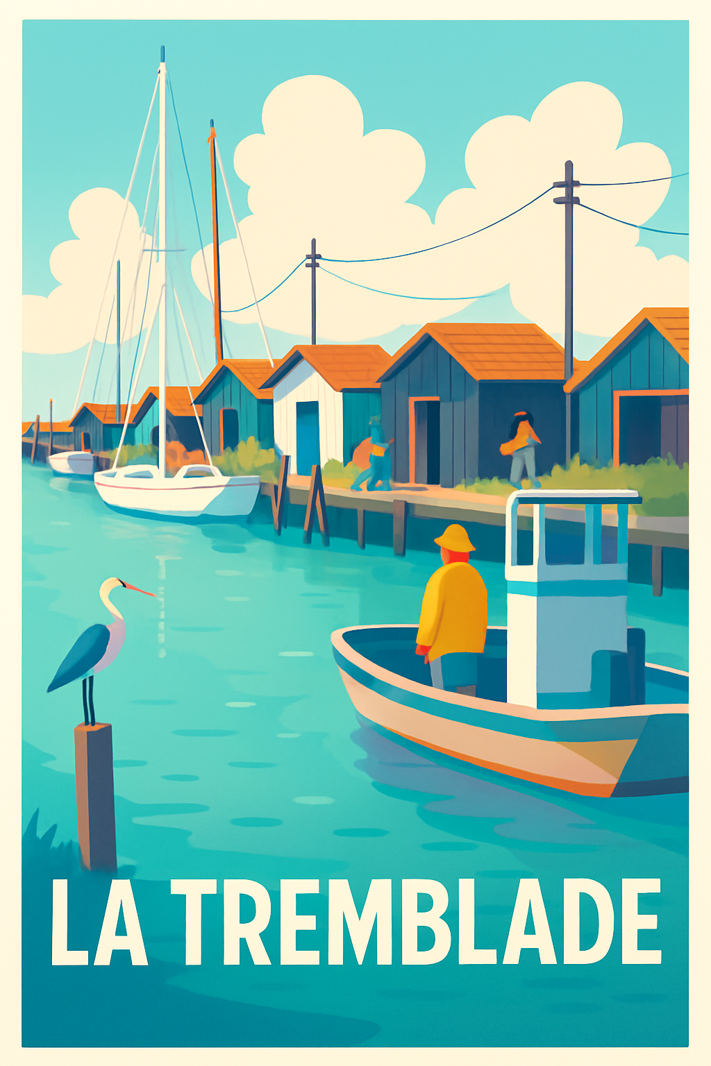 Affiche La Tremblade — Charme authentique du port ostréicole · poster d'art de La Tremblade
