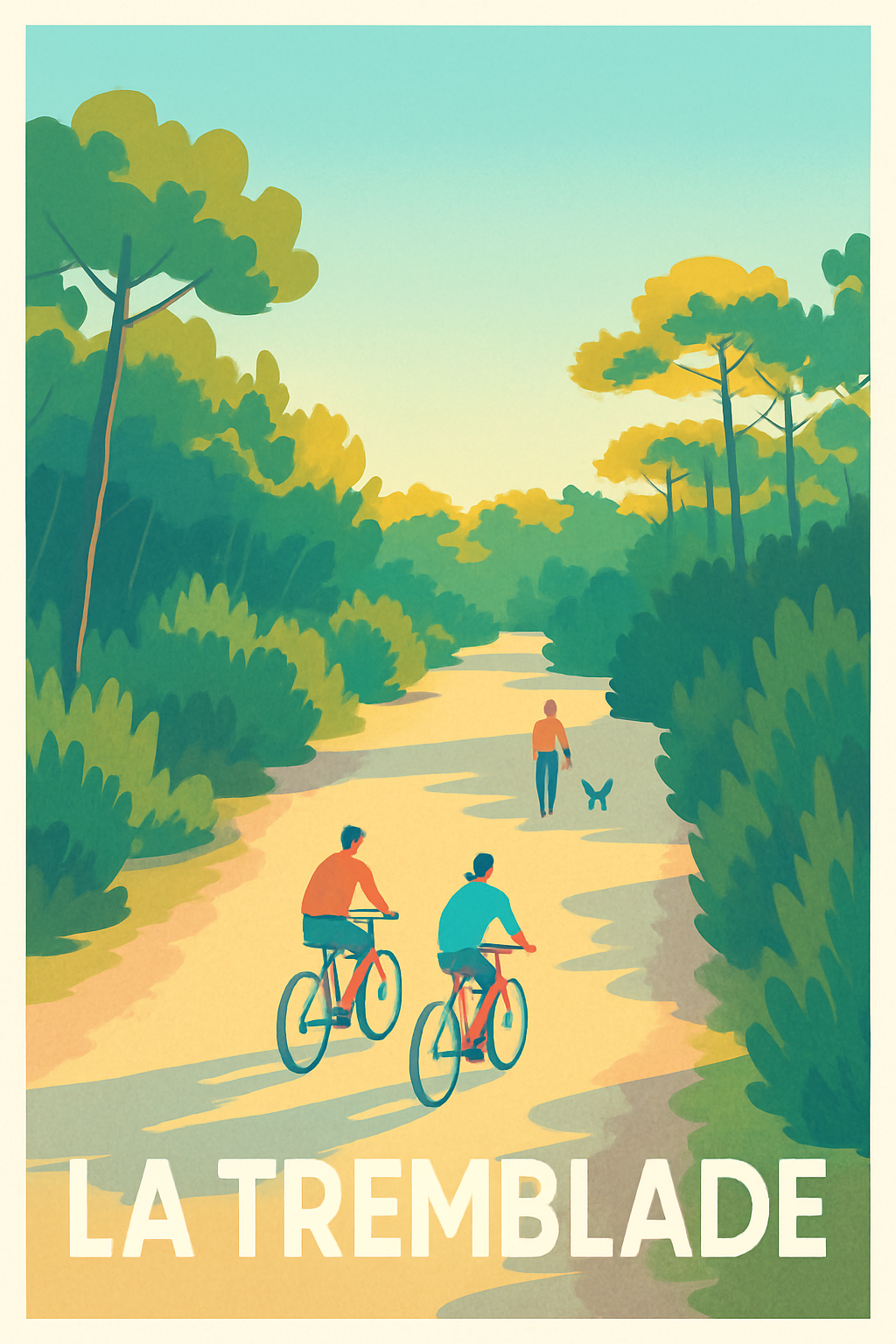 Charente-Maritime France Pas de Cadre / 20 × 30cm Affiche de La Tremblade - Évasion nature à vélo