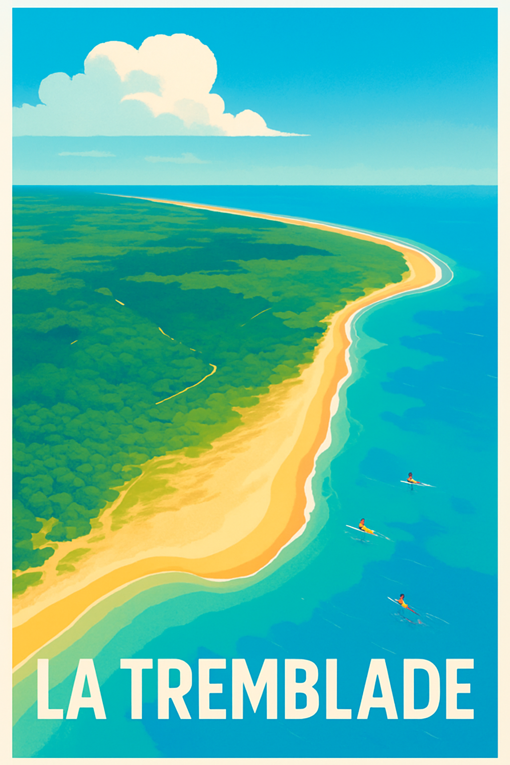 Charente-Maritime France Pas de Cadre / 20 × 30cm Affiche de La Tremblade - Tranquillité et étendue sauvage