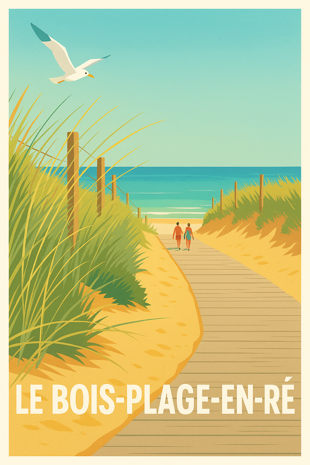 Charente-Maritime France Pas de Cadre / 20 × 30cm Affiche de Le Bois-Plage-en-Ré - Évasion en bord de mer