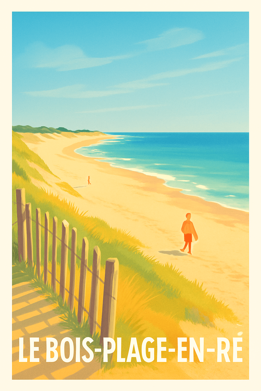 Charente-Maritime France Pas de Cadre / 20 × 30cm Affiche de Le Bois-Plage-en-Ré - Sérénité au bord de l'océan