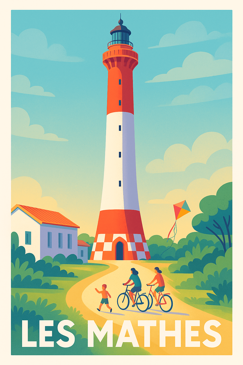 Charente-Maritime France Pas de Cadre / 20 × 30cm Affiche de Les Mathes - Esprit nature et phare emblématique