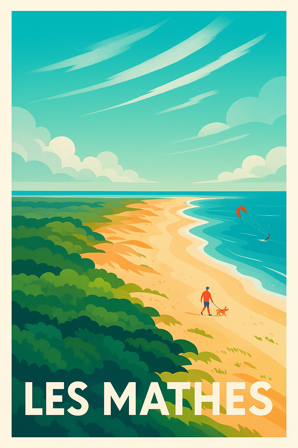 Charente-Maritime France Pas de Cadre / 20 × 30cm Affiche de Les Mathes - Évasion et nature au bord de l'océan