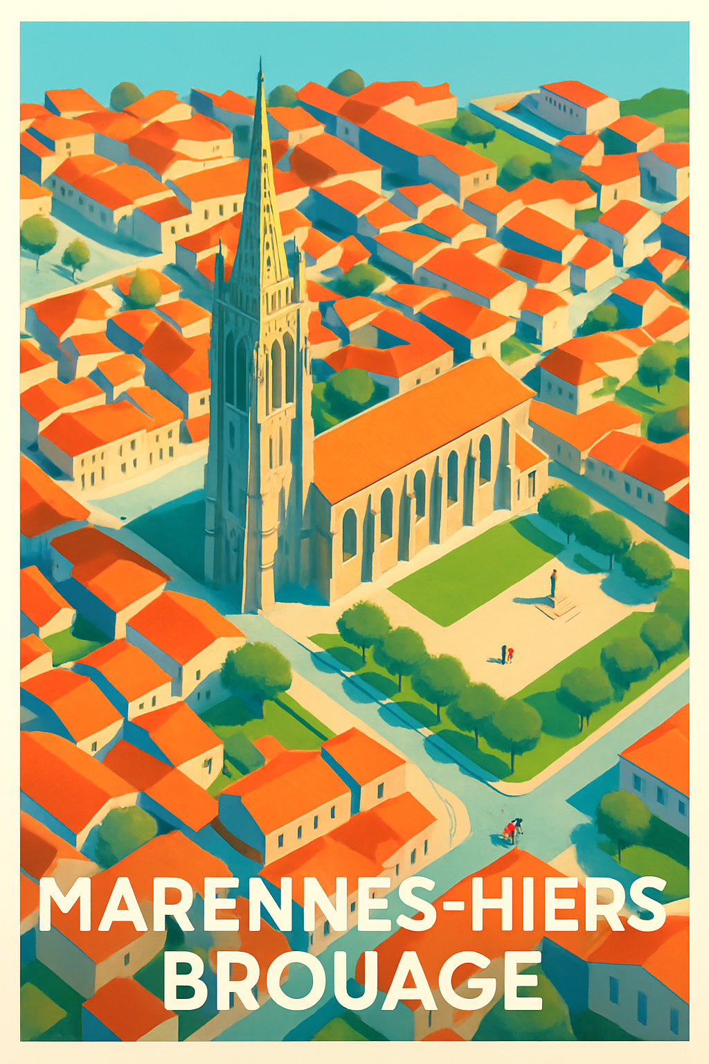 Charente-Maritime France Pas de Cadre / 20 × 30cm Affiche de Marennes-Hiers Brouage - Charme authentique et patrimoine historique
