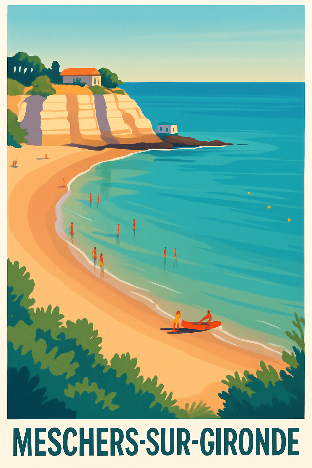 Charente-Maritime France Pas de Cadre / 20 × 30cm Affiche de Meschers-sur-Gironde - Escapade balnéaire en douceur