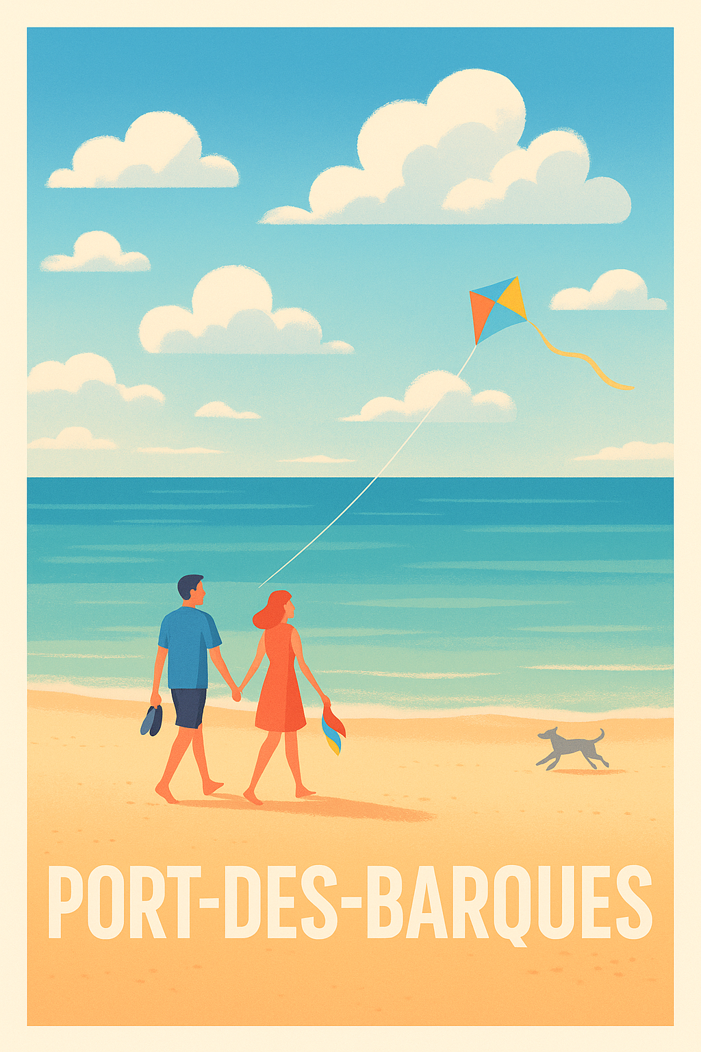 Charente-Maritime France Pas de Cadre / 20 × 30cm Affiche de Port-des-Barques - Balade romantique en bord de mer