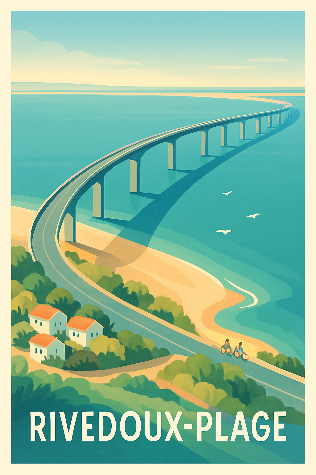 Charente-Maritime France Pas de Cadre / 20 × 30cm Affiche de Rivedoux-Plage - L'élégance côtière entre ciel et mer
