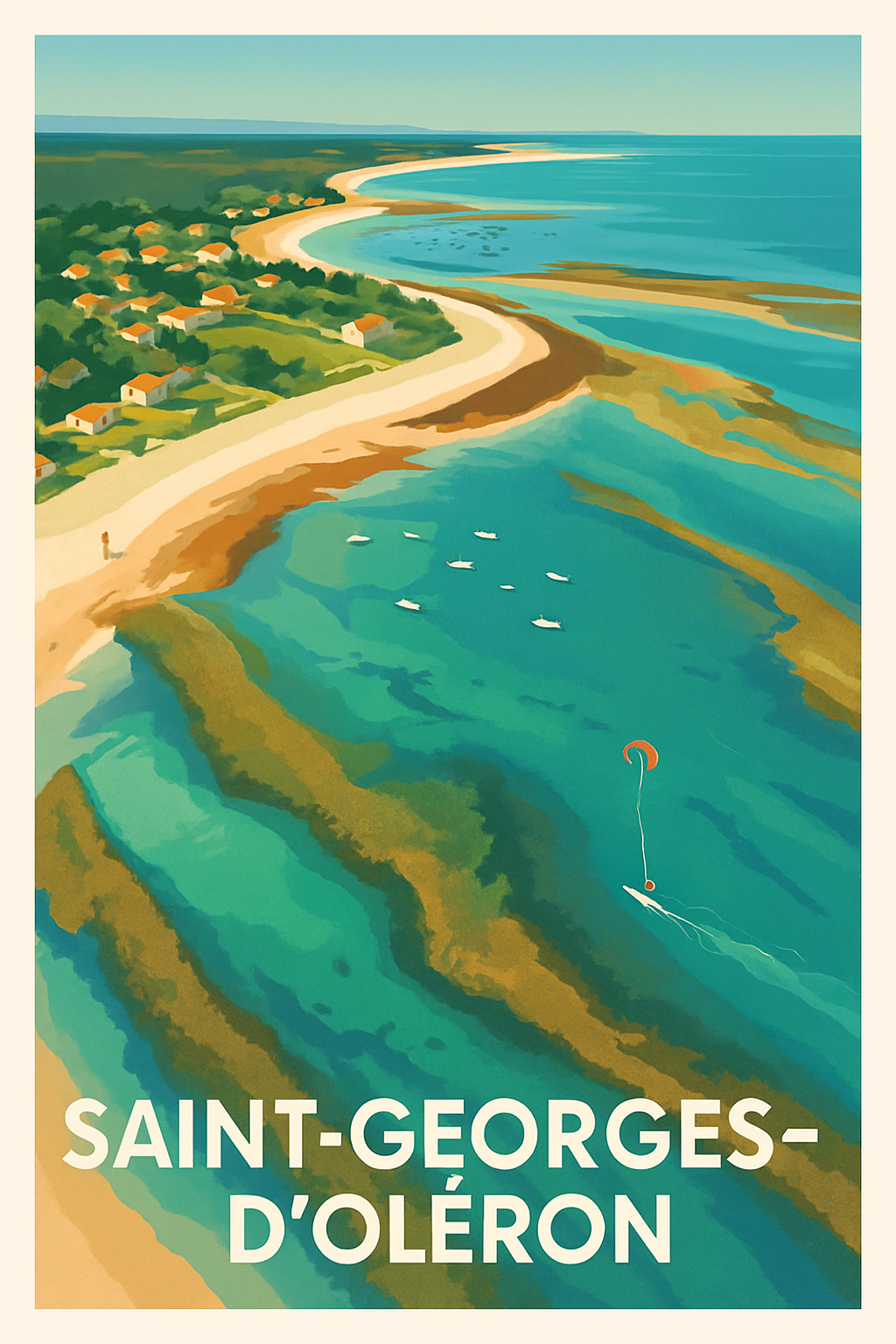 Charente-Maritime France Pas de Cadre / 20 × 30cm Affiche de Saint-Georges-d'Oléron - L'évasion côtière authentique