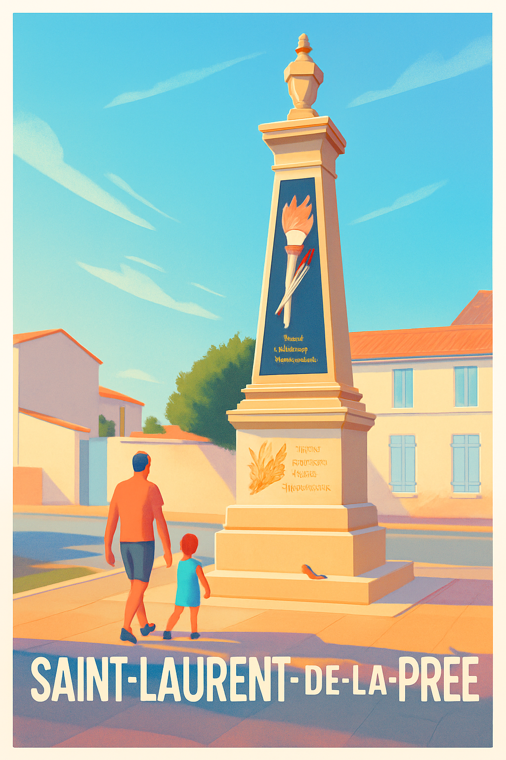 Charente-Maritime France Pas de Cadre / 20 × 30cm Affiche de Saint-Laurent-de-la-Prée - Promenade au Monument historique