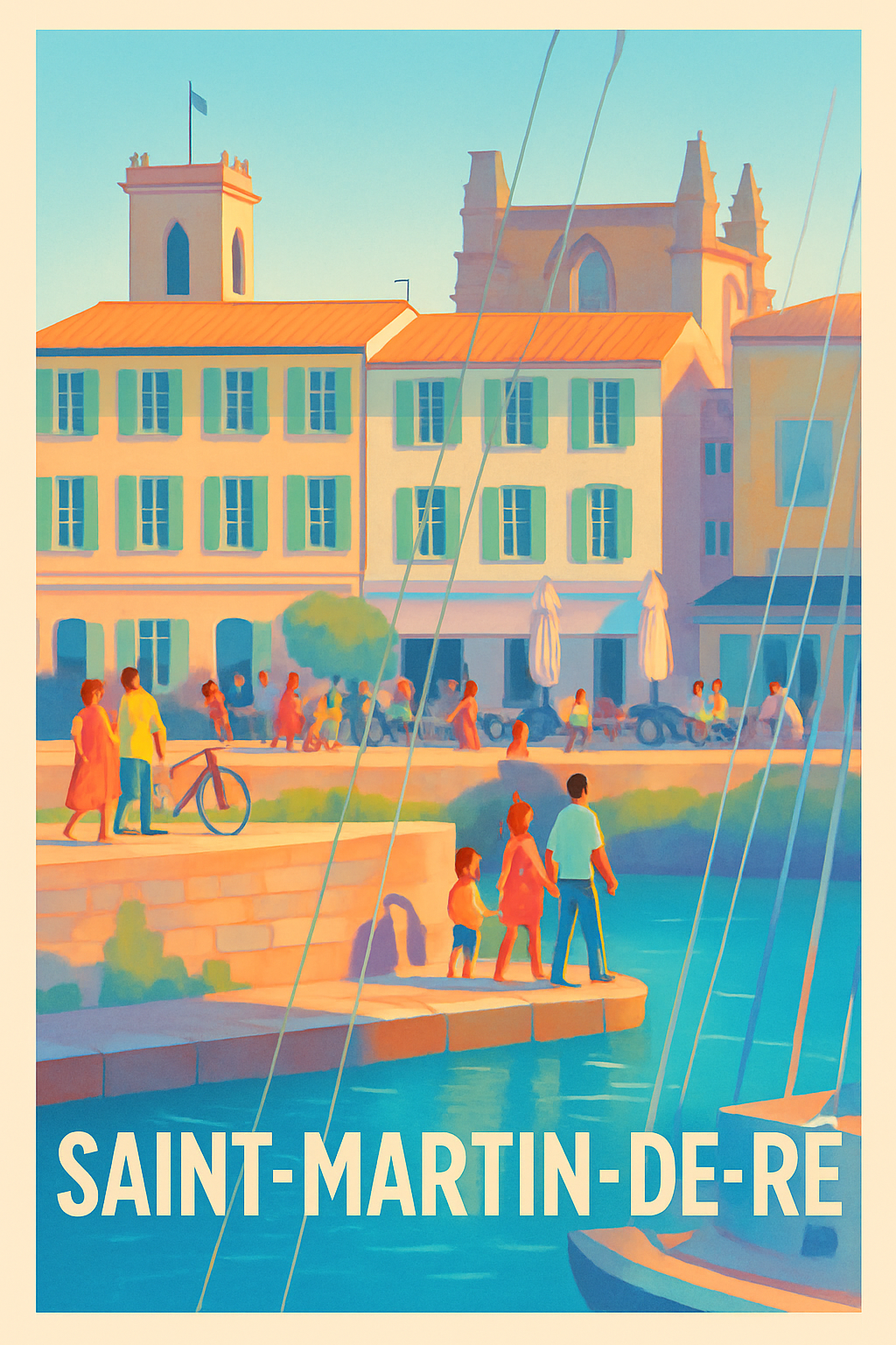 Charente-Maritime France Pas de Cadre / 20 × 30cm Affiche de Saint-Martin-de-Ré - Douceur de vivre au bord de l'eau