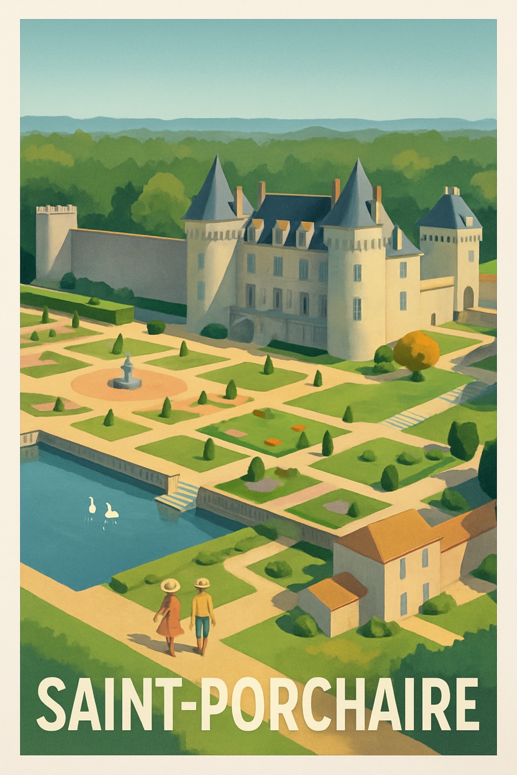 Affiche Saint-Porchaire — Élégance et Sérénité au Château · poster d'art de Saint-Porchaire