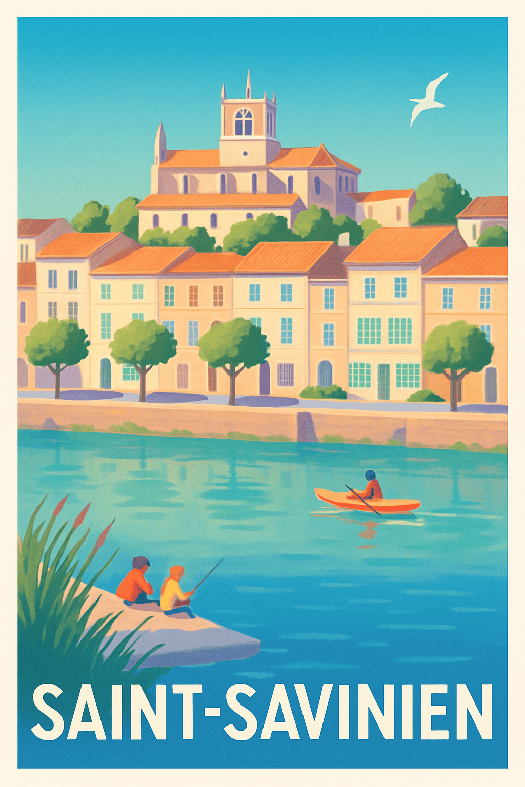 Charente-Maritime France Pas de Cadre / 20 × 30cm Affiche de Saint-Savinien - Charme paisible au bord de l'eau