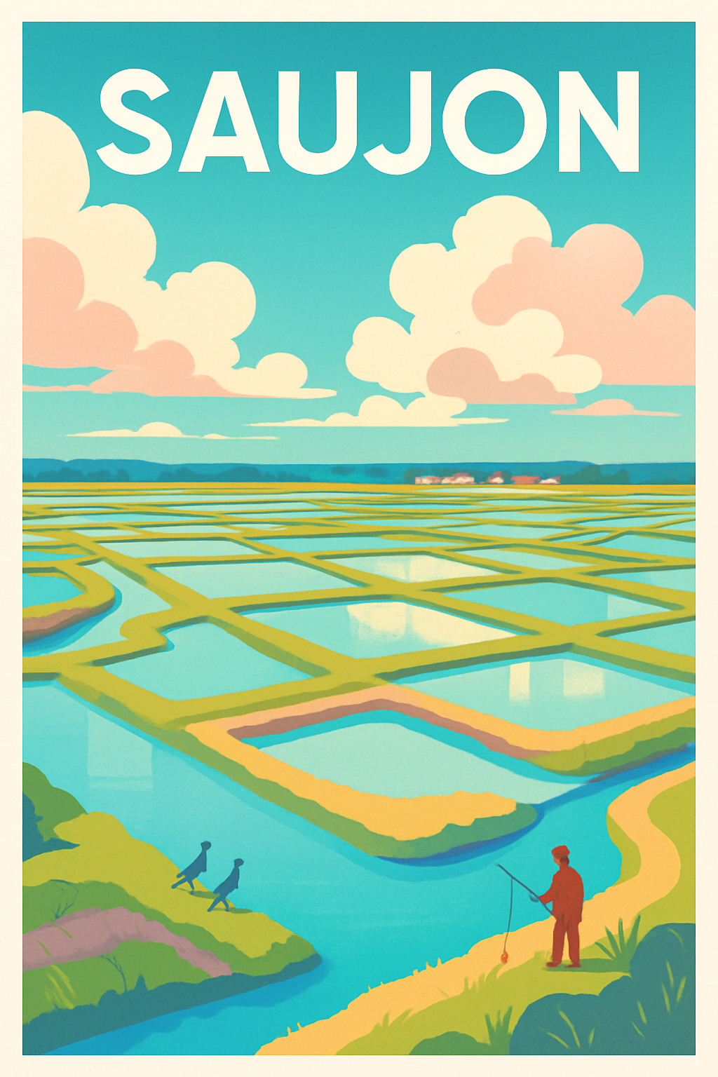 Charente-Maritime France Pas de Cadre / 20 × 30cm Affiche de Saujon - Douceur de la nature en bord de marais