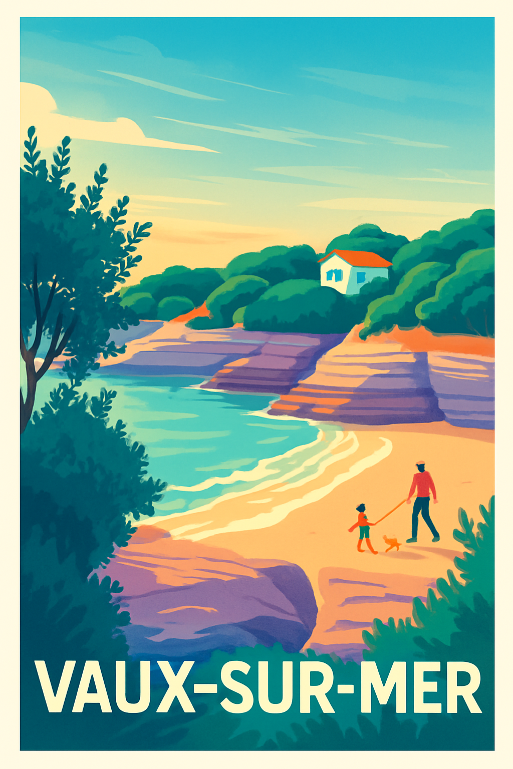 Charente-Maritime France Pas de Cadre / 20 × 30cm Affiche de Vaux-sur-Mer - Escapade côtière en pleine nature