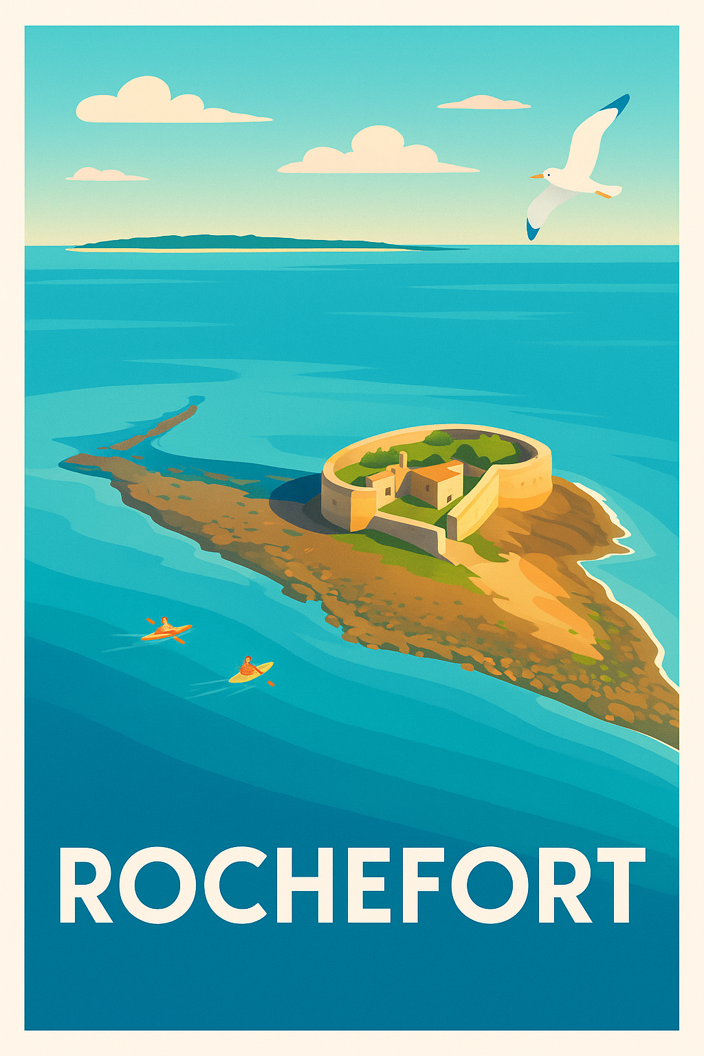 Charente-Maritime France Pas de Cadre / 20 × 30cm Affiche Rochefort - Escapade marine et patrimoine fortifié