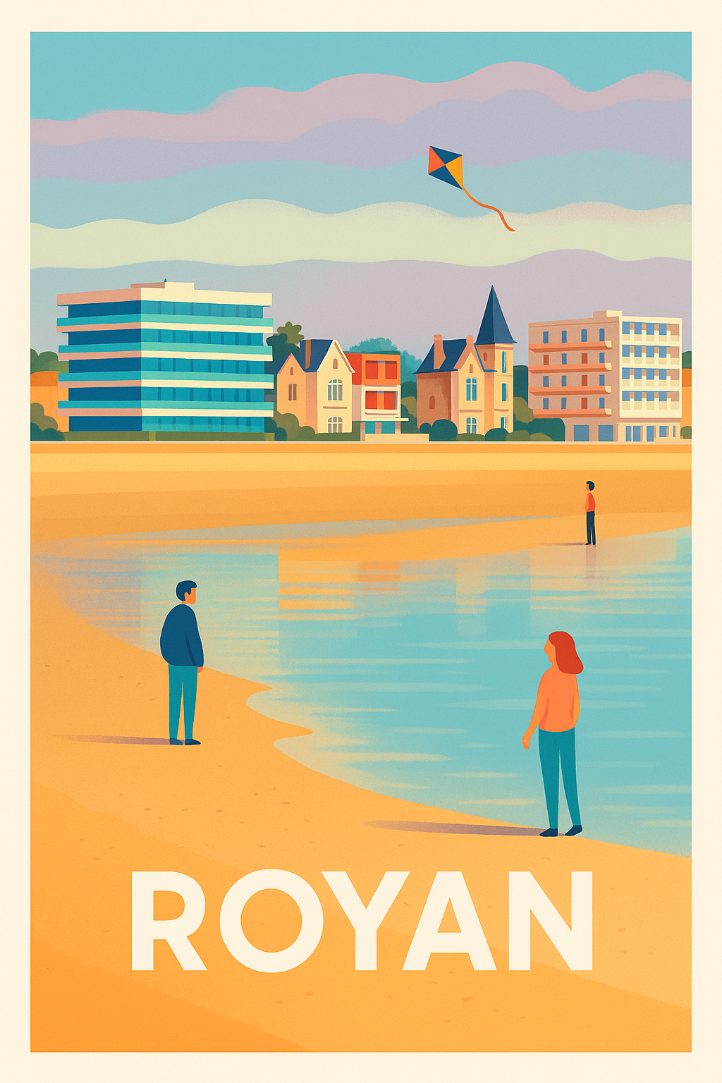 Charente-Maritime France Pas de Cadre / 20 × 30cm Affiche Royan - Escapade en bord de mer