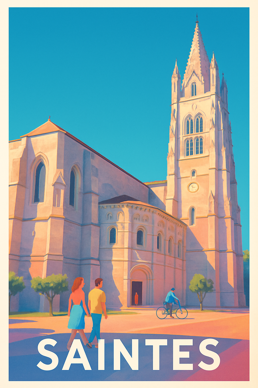 Charente-Maritime France Pas de Cadre / 20 × 30cm Affiche Saintes - L'élégance historique au cœur de la ville