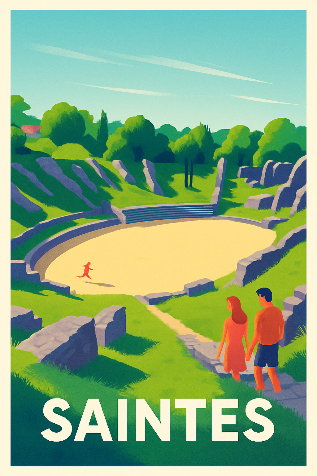 Charente-Maritime France Pas de Cadre / 20 × 30cm Affiche Saintes - Plongez au cœur de l'Histoire Antique