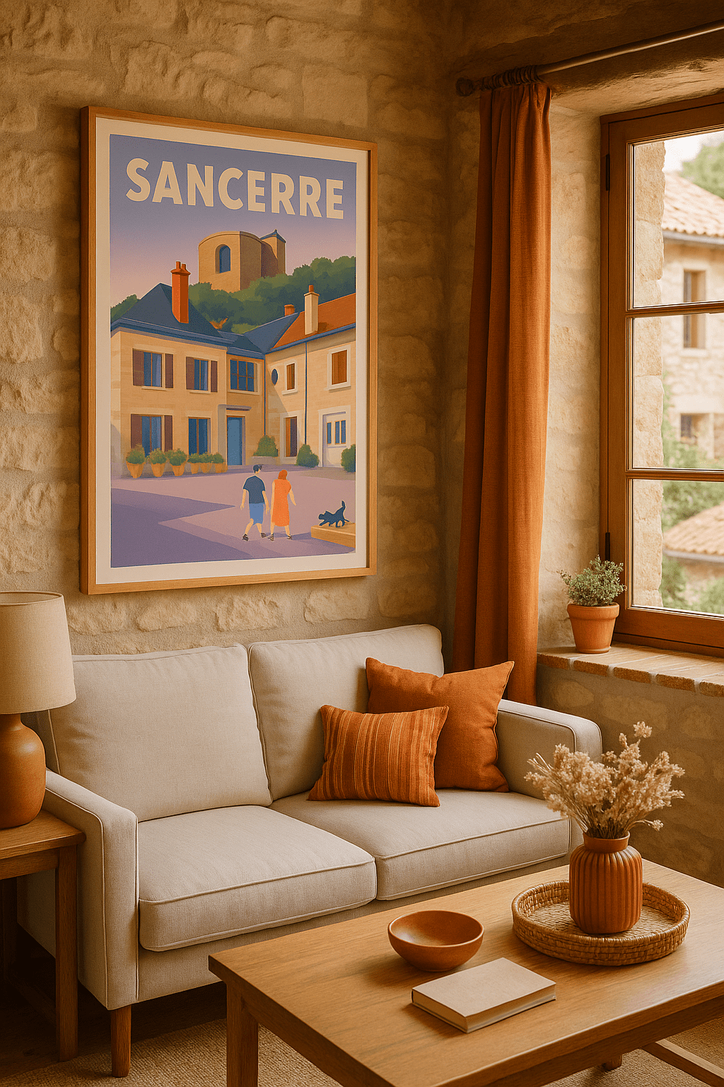 Cher France Affiche de Sancerre - Charme et douceur d'une ville d'exception