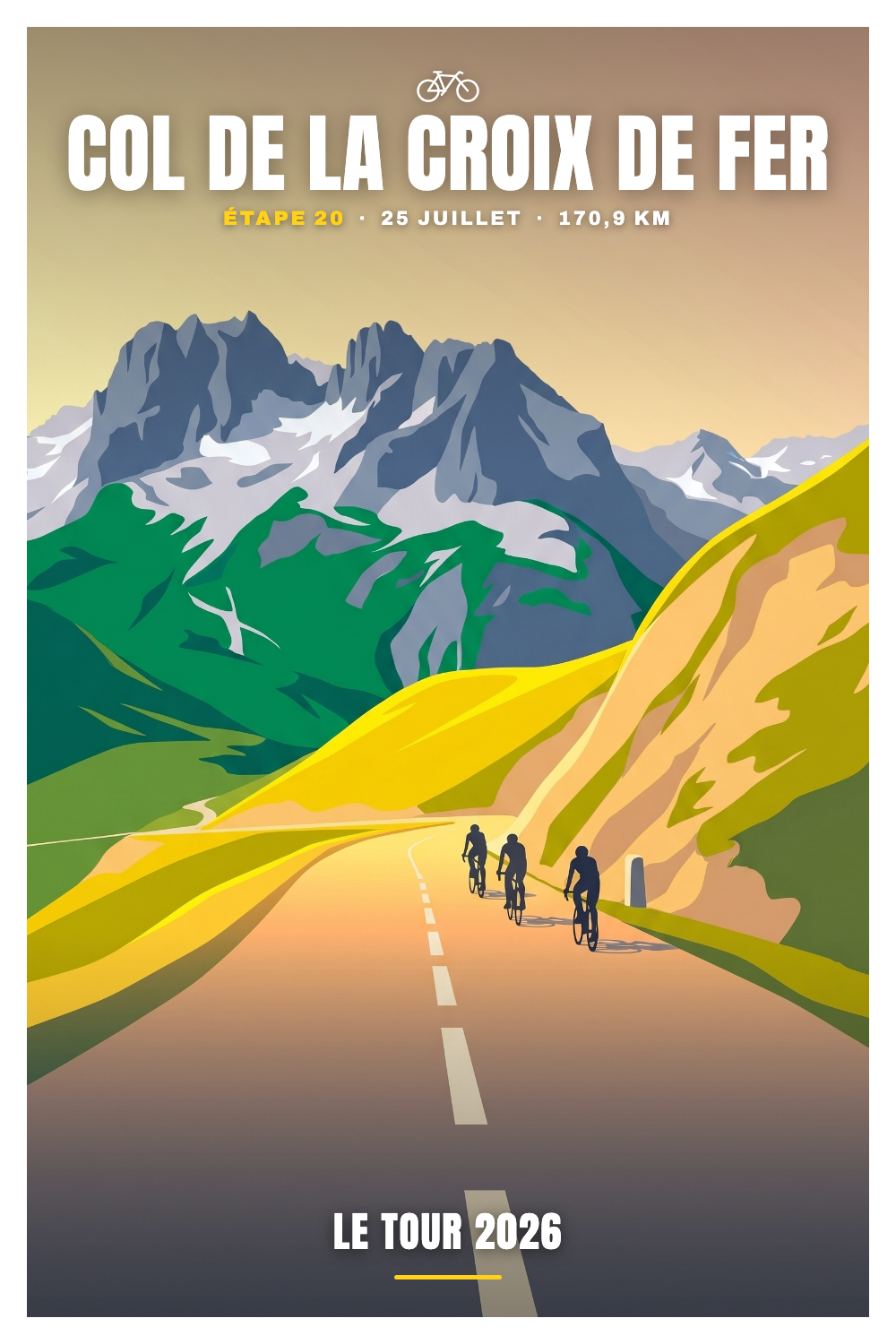 Affiche Col de la Croix de Fer - Le Tour 2026