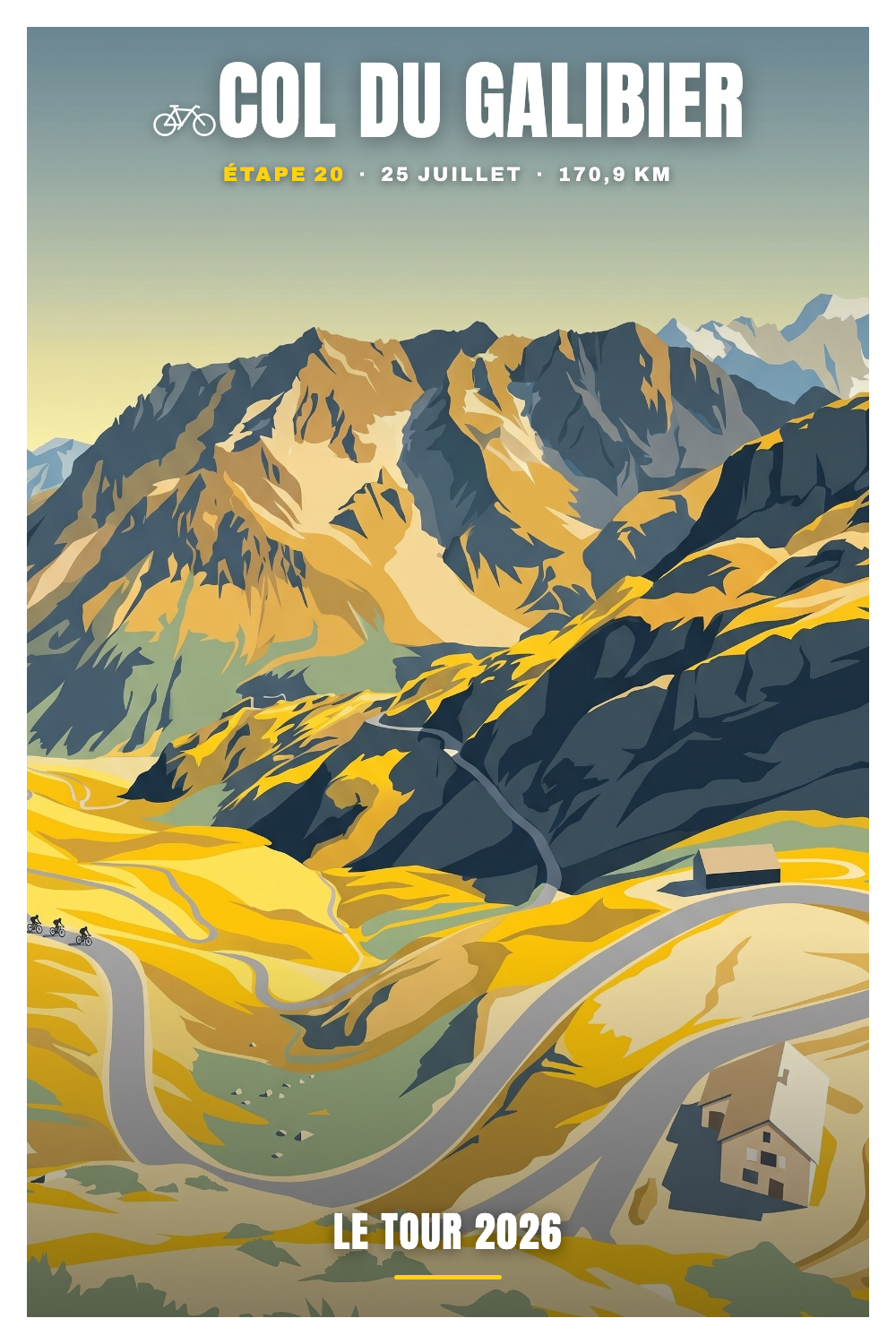 Affiche Col du Galibier - Le Tour 2026