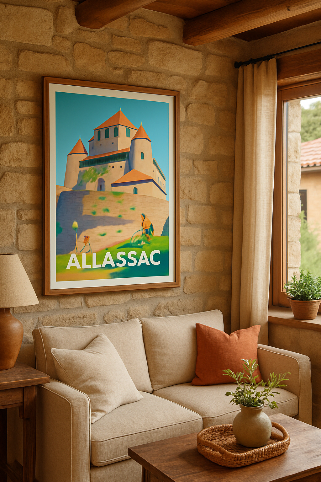 Corrèze France Affiche de Allassac - Charme médiéval et balade nature