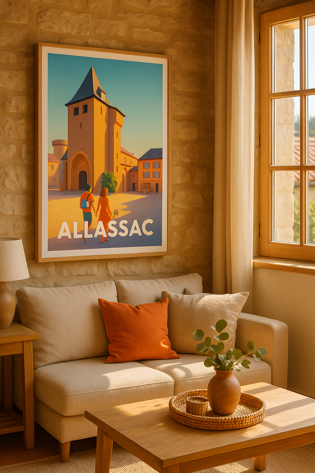 Corrèze France Affiche de Allassac - Voyage au cœur de l'histoire limousine