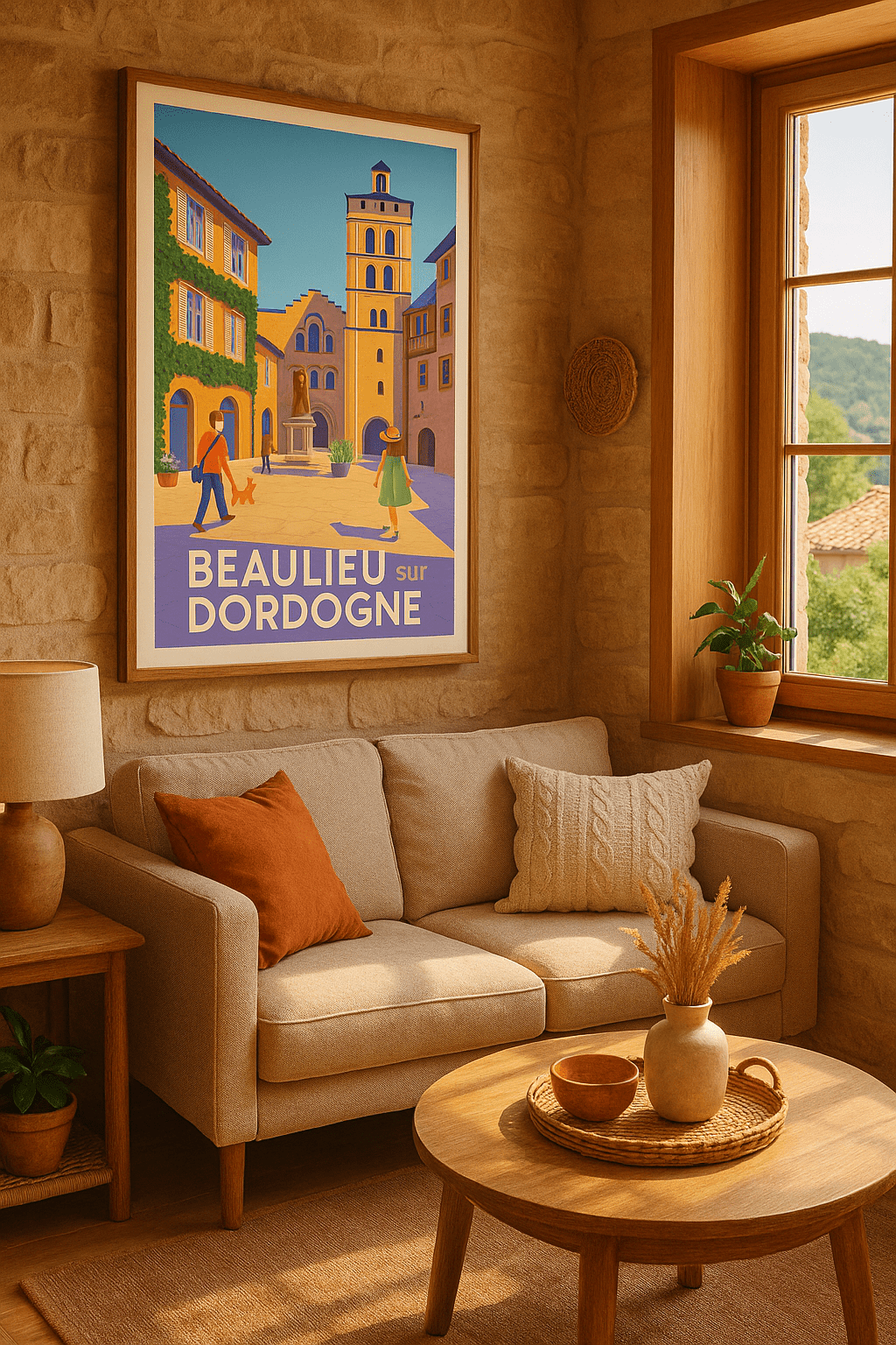 Affiche Beaulieu-sur-Dordogne — Charme et patrimoine au cœur du village · poster d'art de Beaulieu-sur-Dordogne