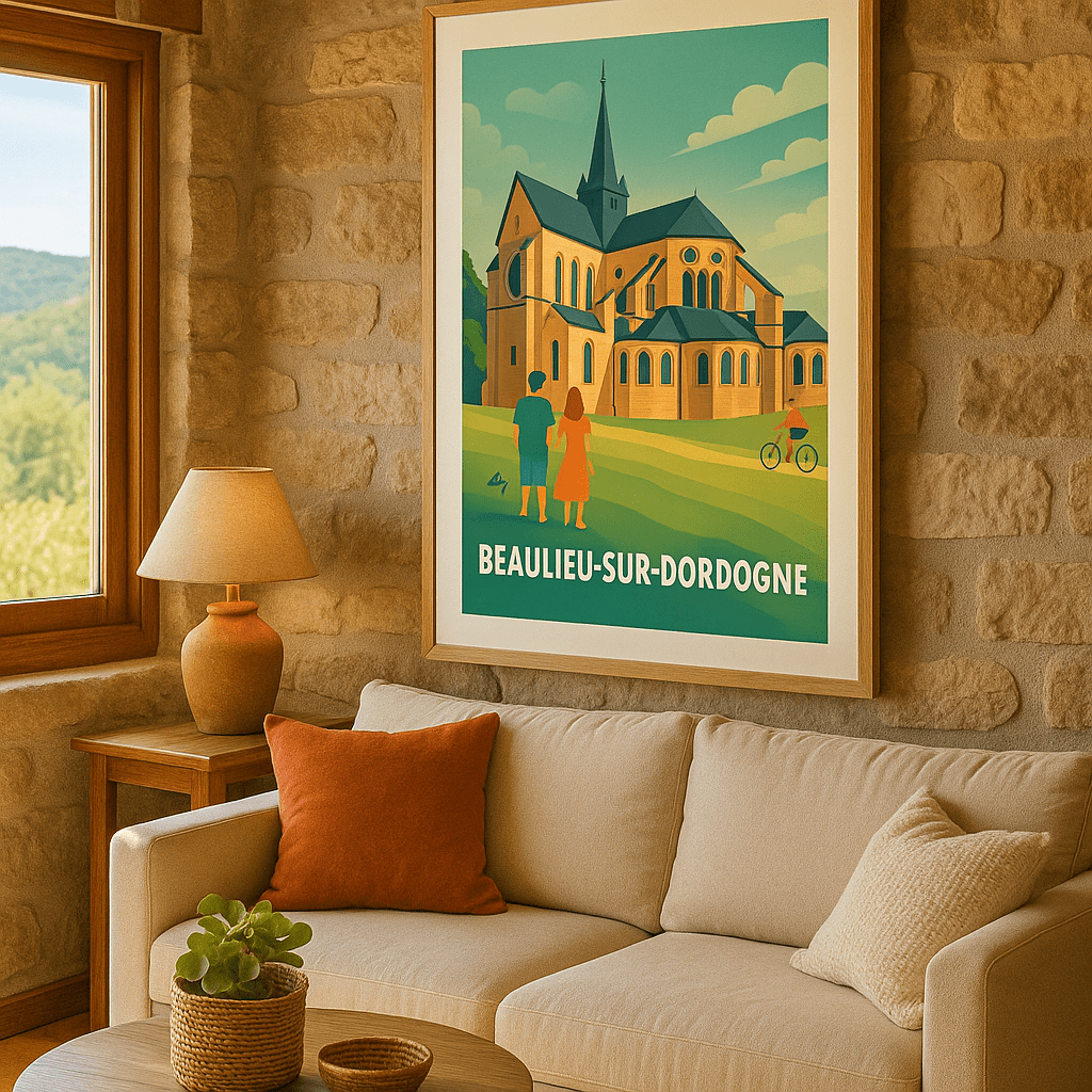 Corrèze France Affiche de Beaulieu-sur-Dordogne - Tranquillité et patrimoine en images