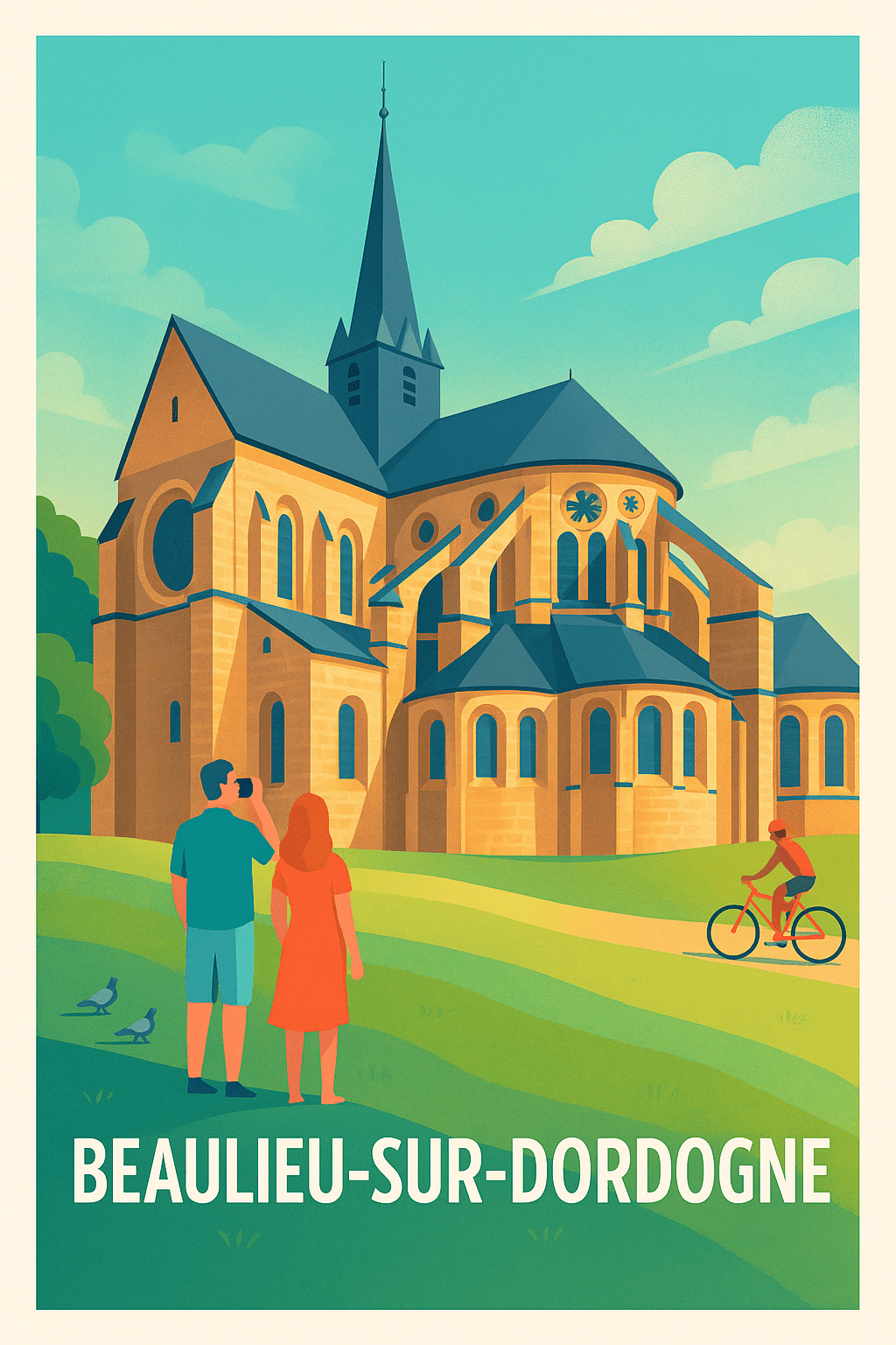 Corrèze France Affiche de Beaulieu-sur-Dordogne - Tranquillité et patrimoine en images
