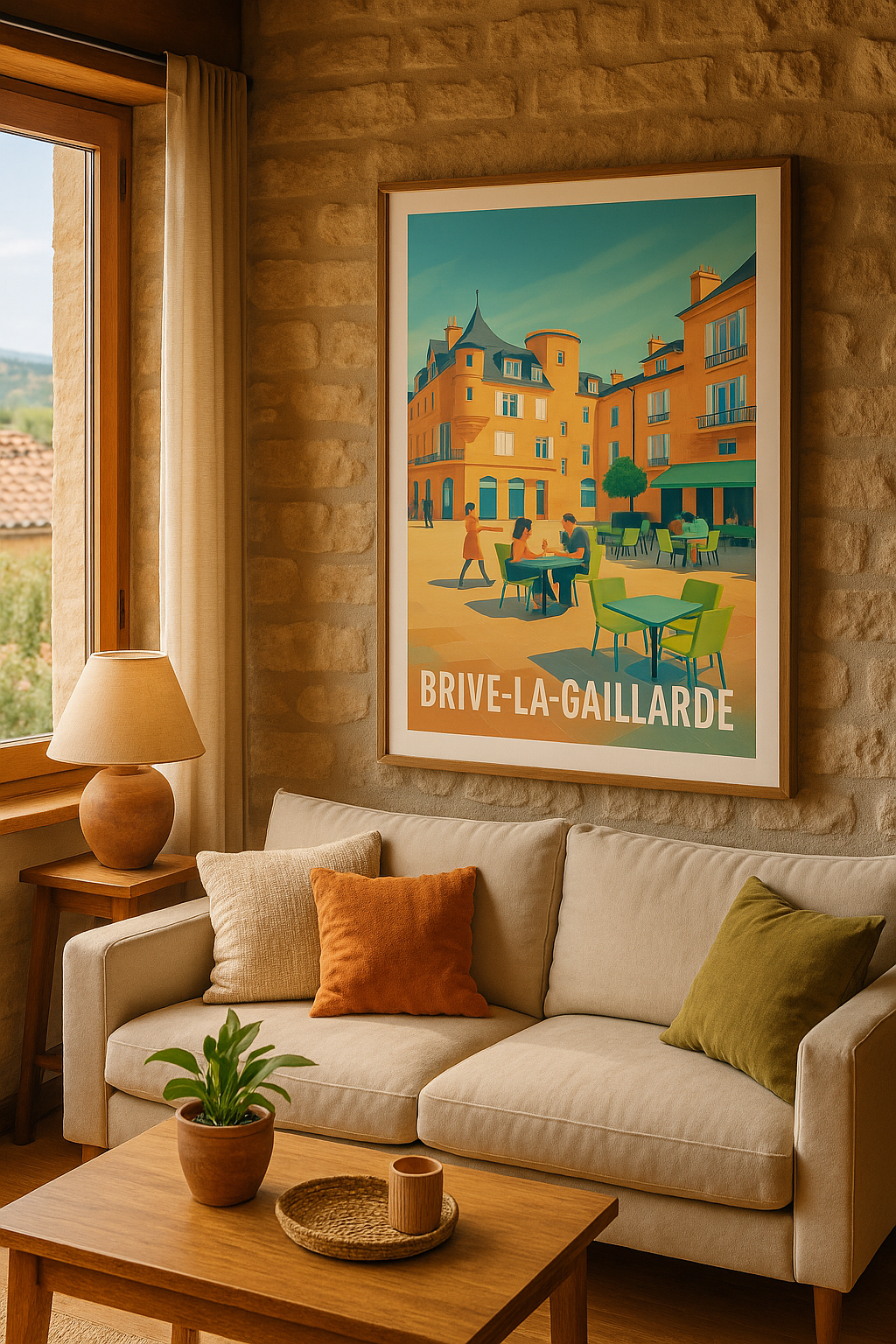 Corrèze France Affiche de Brive-la-Gaillarde - Charmante pause café en plein air