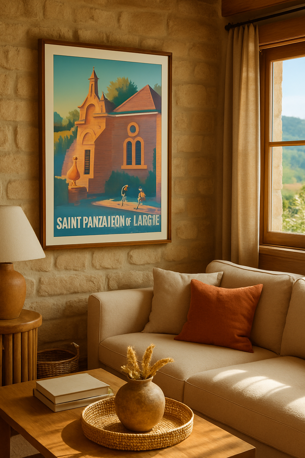 Affiche Saint-Pantaléon-de-Larche — Charme et lumière d'une petite ville · poster d'art de Saint-Pantaléon-de-Larche