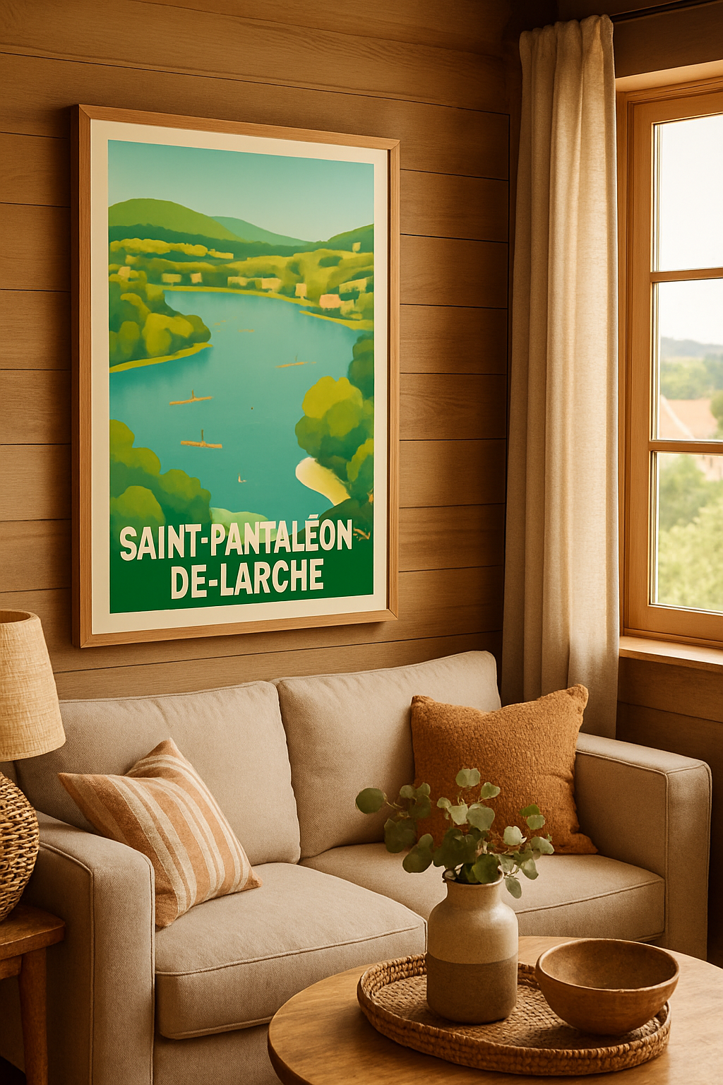 Affiche Saint-Pantaléon-de-Larche — Odyssée Nature et Aventure · poster d'art de Saint-Pantaléon-de-Larche