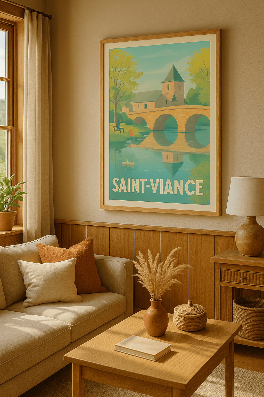 Corrèze France Affiche de Saint-Viance - Charme paisible au bord de l'eau