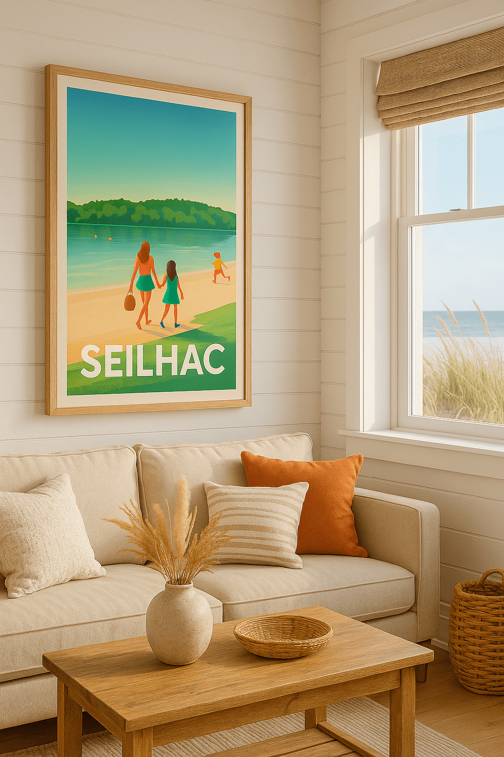 Corrèze France Affiche de Seilhac - Promenade paisible au bord de l'eau