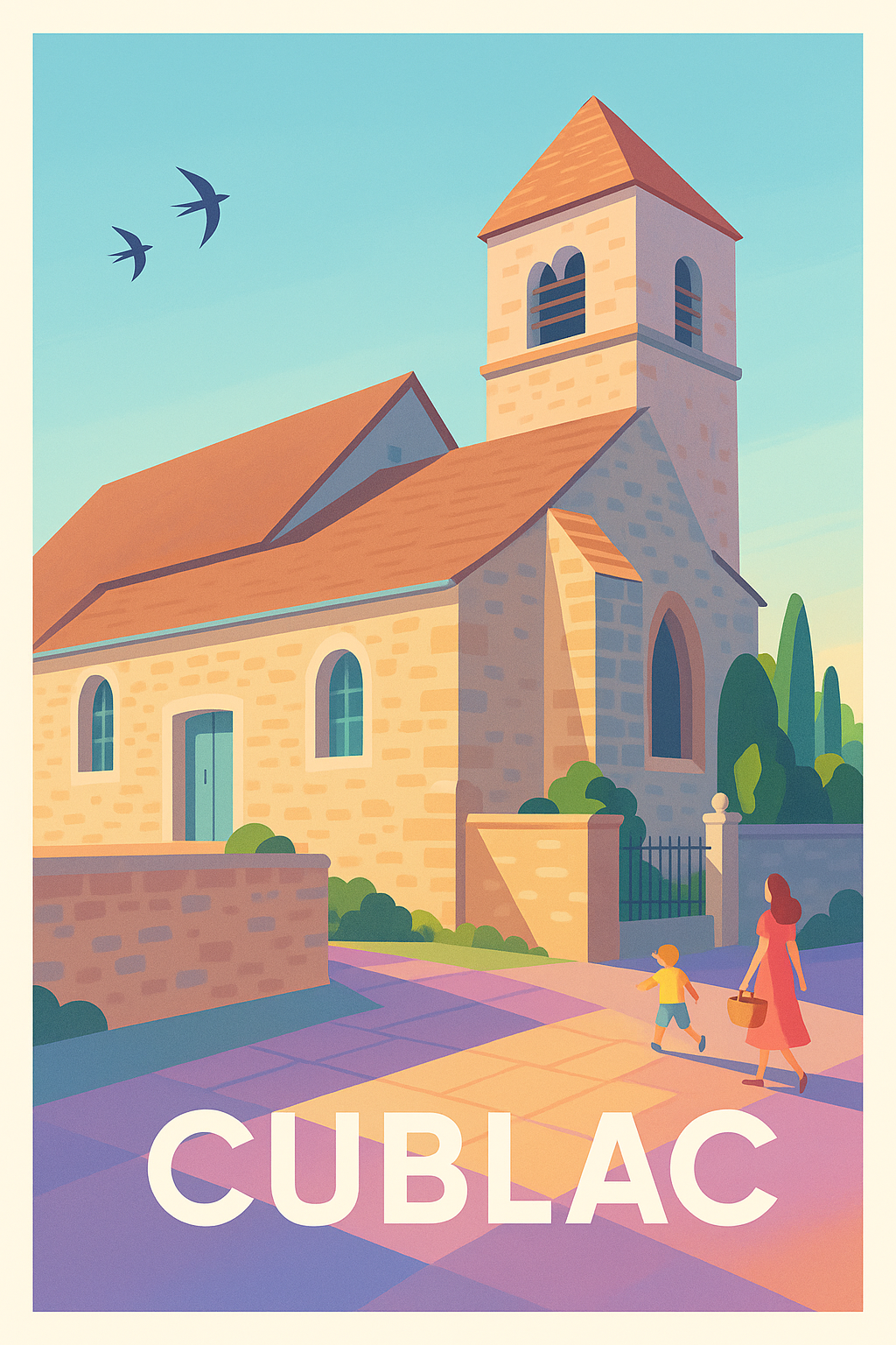 Affiche Cublac — Sérénité et charme au village · poster d'art de Cublac