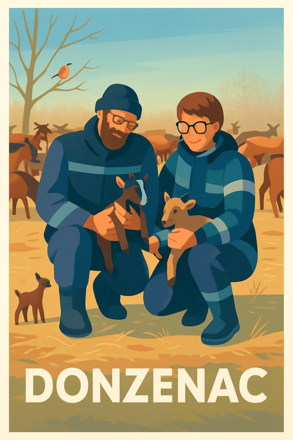 Corrèze France Pas de Cadre / 20 × 30cm Affiche de Donzenac - L'âme paysanne au cœur de la nature