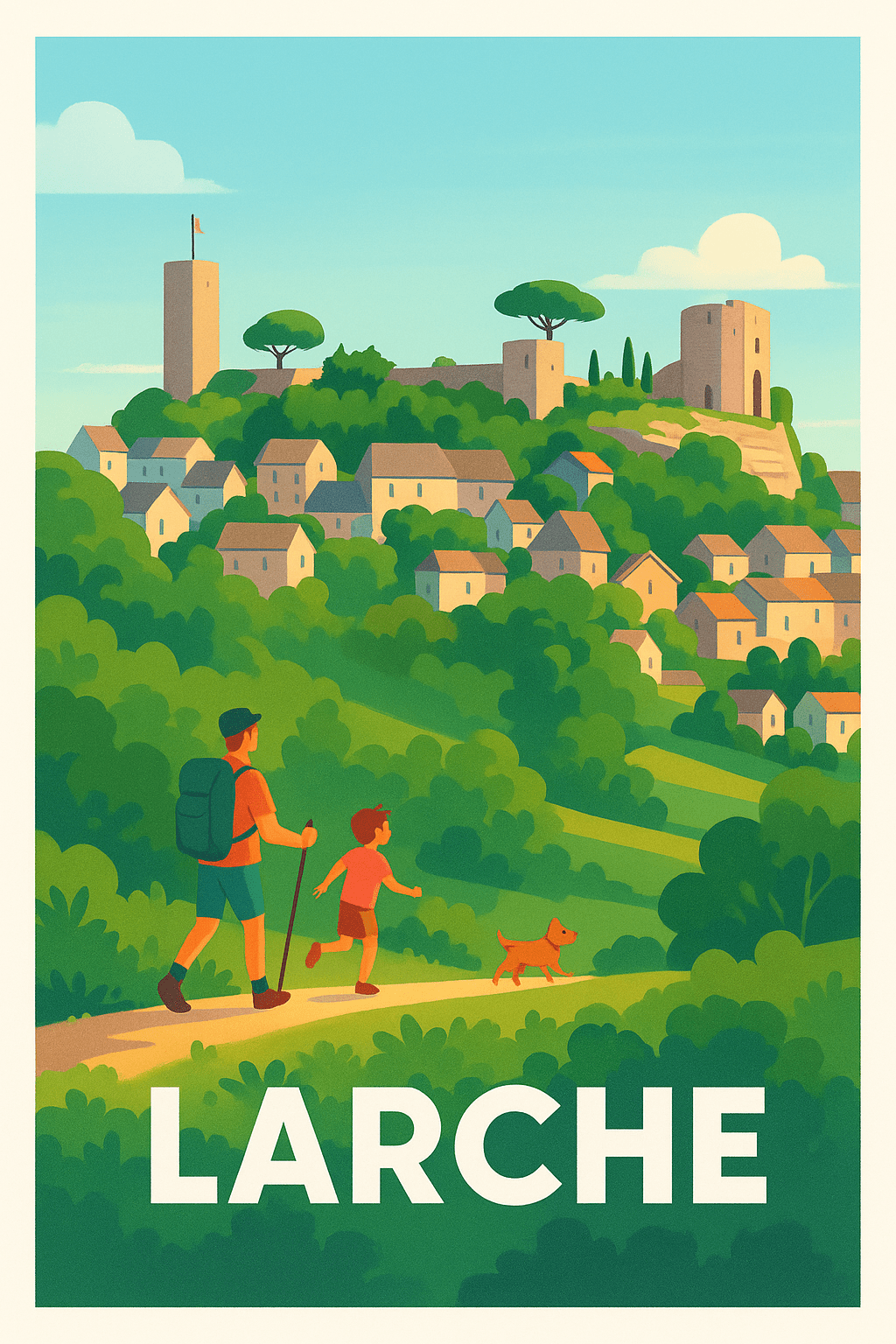 Corrèze France Pas de Cadre / 20 × 30cm Affiche de Larche - L'évasion nature en famille