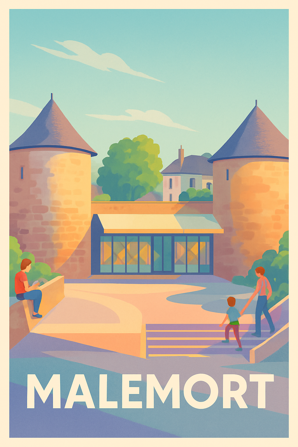 Corrèze France Pas de Cadre / 20 × 30cm Affiche de Malemort - Charme et tranquillité en Dordogne