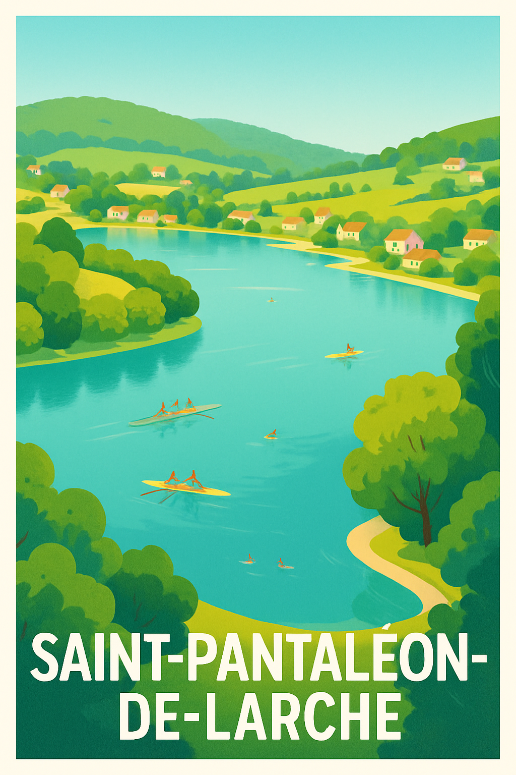Affiche Saint-Pantaléon-de-Larche — Odyssée Nature et Aventure · poster d'art de Saint-Pantaléon-de-Larche