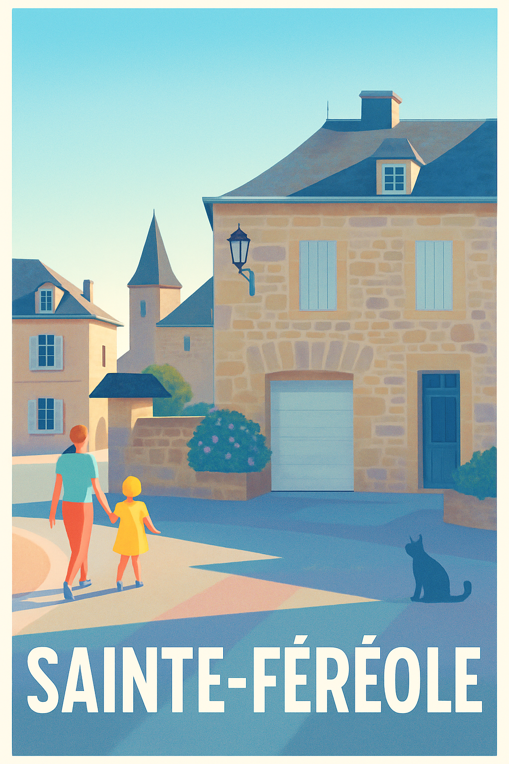 Affiche Sainte-Féréole — Promenade paisible au cœur du village · poster d'art de Sainte-Féréole